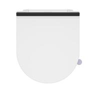 SREWOHS PRO Abattant WC Ultra-mince Forme D[COURT], Lunette de Toilette avec Frein de Chute, Siège de toilette en Urée-formaldéhyde avec fonction détachable, 42,5 * 36,2 cm