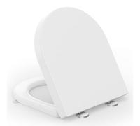 SREWOHS PRO Cuvette Toilette Forme D, Abattant WC avec Frein de Chute, Lunette WC avec Fermeture en Douceur, Lunette Toilette Blanche, Toilet Seat Softclose, Battant Planche Facile à Nettoyer