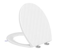 SREWOHS PRO Lunette WC ovale avec fermeture amortie - Blanc - Ajustement universel - Ouverture rapide - Facile à nettoyer