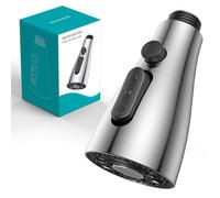 SREWOHS PRO Tête de pulvérisateur de robinet de cuisine extractible, pièce de rechange, buse de rechange pour pulvérisateur d'évier extractible à 4 fonctions, nickel brossé