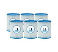 SRFCGPFFV Cartouche De Filtre De Piscine De Type II, Compatible avec Bestway Flowclear, Compatible avec Spa Lay Z, Compatible avec Filtre for Jacuzzi 58386 58386GS 58094 58383(II-6PCS)