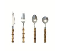 SRFTT Ensemble de Couverts en argenterie, 4/16/24/32/40/48 pièces, Couverts de ménage en Acier Inoxydable 304, Couteau, Fourchette, cuillère, Baguettes, Coffret de Quatre pièces, Noir