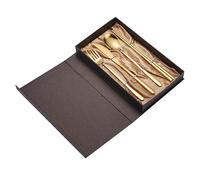 SRFTT Ensemble de Couverts en argenterie, 4/16/24/32/40/48 pièces, Couverts de ménage en Acier Inoxydable 304, Couteau, Fourchette, cuillère, Baguettes, Coffret de Quatre pièces, Noir