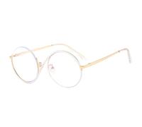 SRGDRR Lunettes rondes en métal S demi-monture anti-lumière bleue montures de lunettes optiques pour femmes lunettes de soleil d'ordinateur de mode lunettes surdimensionnées, blanc, 148 * 133 * 52mm