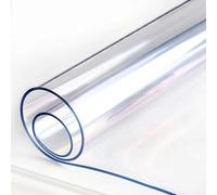 SRHIMEOS Film De Protection Transparent pour Table 120x150cm, Nappe Plastique Transparente, Nappe De Table en PVC Imperméable Et Lavable, Nappes pour Cuisine Et Maison