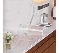 SRHIMEOS Rectangulaire Nappe Transparente De Protection 120x230cm, 2mm Film De Table Transparent, Nappe De Table Plastique Epaisse, Rectangulaire Anti-Graisse Nappes, pour L'extérieur