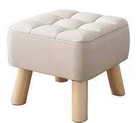 SRHIMEOS Repose Pied Salon, Pouf sur Pied en Bois Diverses Couleurs, Petit Tabouret Bas Repose Pieds avec Coussin d'Assise, pour Salon, Salle à Manger, Chambre Repose-Pied Carré (H 30x30x34cm)