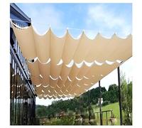 SRHIMEOS Rétractable Vague Voile Ombrage Rectangulaire, Résistant Aux UV Auvent De Pergola, Voile d'ombrage à Vagues, pour Terrasse Porche Cour Jardin (2.5x12m/8.2x39.4ft)