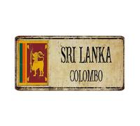 Sri Lanka Colbo - Plaque en métal personnalisée pour extérieur, porche, dortoir, arrière-cour, souvenir de pays national, route, garage, clôture - 15,2 x 30,5 cm