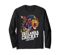 Sri Lanka Cricket Lion Army Fan Vintage Team Supporter Manche Longue