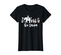 Sri Lanka Dalada Perahara Art T-Shirt Graphique avec Valeur, Femme, Noir, S