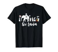 Sri Lanka Dalada Perahara Art T-Shirt Graphique avec Valeur, Homme, Noir, M