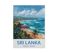 Sri Lanka Indian Ocean Vintage Travel Poster，Puzzle 1500 Pieces Paper Puzzle Adult Children's Educational Toy Family Decompression Game（57x87CM）-CZ49
