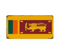 Sri Lanka - Panneau en métal - 15,2 x 30,5 cm - Décoration extérieure - En aluminium - Drapeau national - Cadeaux nautiques pour garage et salle de bain