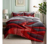 Srigzcaly Couette Expressionnisme 220x240cm, Couette Autoroute Collines Chaîne Montagnes pour 4 Saisons Edredon pour lit 2 Personnes - Réversible Edredon sans Houss et 2 Taies d'oreiller