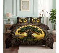 Srigzcaly Couette Imprimée 4 Saisons 200x220cm Arbre Vie | Couette sans Housse Lavable pour lit 2 Personnes - Douce Respirante Fantastique Épique Couverture Quilting