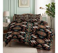 Srigzcaly Couette Imprimée 4 Saisons 200x220cm Bohème Boho | Couette sans Housse Lavable pour lit 2 Personnes - Douce Respirante Motif Totem Tribal Couverture Quilting