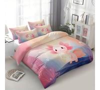 Srigzcaly Housse de Couette 90 x 190 cm Dessin Animé Animal Salamandre Mignon, Parure de Lit en Microfibre Adulte 1 Personne - Rose Ensemble de lit 2 Taies d'oreiller 65x65cm