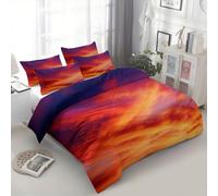 Srigzcaly Housse de Couette 90 x 190 cm Paysage Nature Ciel Coucher Soleil Parure de Lit, Respirant Microfibre Jaune Housse Couette 1 Personnes - Ensemble de lit avec 2 Taies d'oreiller 65x65cm