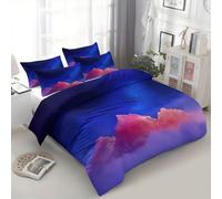 Srigzcaly Housse de Couette 90 x 190 cm Paysage Nature Cristal Espace Rêve 3 Pièces Parure de lit Microfibre, Violet Parure de Couette 1 Personnes - Ensemble de lit avec 2 Taies D'Oreil