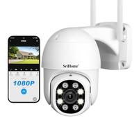 SRIHOME Caméra de Surveillance de sécurité, 1080P WiFi PTZ, Suivi de Mouvement Automatique, Vision Nocturne, IP66 imperméable à l’Eau, Audio 2Way