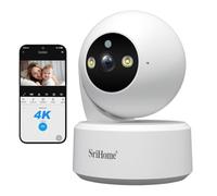 SRIHOME Caméra de vidéosurveillance 8MP 2.4GHz/5GHz WiFi Surveillance PTZ IP Caméra, Détection de Mouvement Humain, Vision Nocturne, Audio 2 Voies, Protection de confidentialité, Bébé protéger
