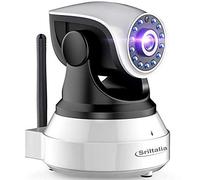 Srihome Dernière version SP017 Caméra WiFi intérieure de surveillance 1080P sans fil IP Caméra, objectifs rotatifs, audio bidirectionnel, mode nuit à infrarouges, compatible avec iOS Android PC