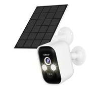 SriHome SH033B Caméra Wi-FI sans Fil, Vision Nocturne à Couleur, détection de Personne, IP65, Audio, Panneau Solaire