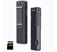 SRIKEKL Mini caméra corporelle avec Audio, caméra de Police Portable 1080P pour l'enregistrement des Forces de l'ordre, Agents de sécurité (avec Carte 32 GB)