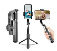 SRIKEKL Stabilisateur de cardan pour smartphone, perche à selfie avec télécommande, équilibre automatique à 360 °, cardan de téléphone à 1 axe pour selfies de groupe, diffusion en direct et