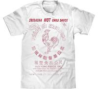 Sriracha Hot Sauce Men Cotton T-Shirt Fashion Spring Summer Casual Short Sleeve O Neck White S