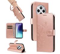 SRISHP Coque pour Redmi 14C 4G / Xiaomi Poco C75 4G, Housse Etui Portefeuille Cuir PU Multifonction, Magnétique Étui de Protection Compatible avec Redmi 14C 4G / Xiaomi Poco C75 4G, Or Rose