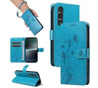 SRISHP Coque pour Sony Xperia 1 V, Housse Etui Portefeuille Cuir PU Multifonction, Magnétique Étui de Protection Compatible avec Sony Xperia 1 V, Bleu