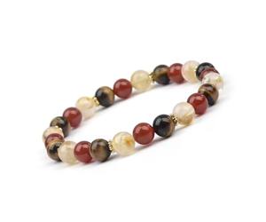 SRIWTDX Bracelet monétaire riche pour femmes, bracelet de richesse et de chance du fengshii avec un cristal de guérison de la guérison de l'agate rouge tigre,