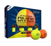 Srixon Q-Star Tour Divide - Balles de Golf Uréthane Bicolores |Toucher Doux, Distance Optimisée | Noyau FastLayer Core Compression 74 |Idée Cadeau Golfeur |Boîte de 12 |4 Coloris