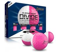 Srixon Q-Star Tour Divide - Balles de Golf Uréthane Bicolores |Toucher Doux, Distance Optimisée | Noyau FastLayer Core Compression 74 |Idée Cadeau Golfeur |Boîte de 12 |4 Coloris