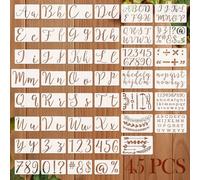 SRIZIAN 45 Pièces Pochoir Lettre, Pochoirs Lettres et Chiffres, Plastique Réutilisable Pochoir de Lettres, Alphabets Numéro Pochoirs pour Meubles mur Décoration Intérieure Bricolage Scrapbooking