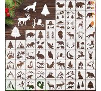 SRIZIAN 65 pochoirs Réutilisables pour I'artisanat, pochoirs Naturels de Peinture D'animaux Cerf, Ours, Montagne pour les Panneaux en Bois, la Toile et la Décoration Intérieure