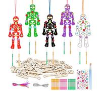 SRIZIAN 9 Pcs Carillon Éolien Ensemble, Kit de Carillon Éolien d’Halloween pour Les Enfants, Carillons Éoliens en Bois Bricolage pour Jardin Intérieur Extérieur Suspendu Décorations D’Halloween