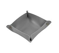 SRJE Amovible Vide Poche en Cuir Fait Main Vide Poche en Cuir Organisateur de Plateau de Valet en Cuir PU Fait à la Main Pliable Organiseur Convient aux Téléphones Portables, Bijoux, Clés (Gris)
