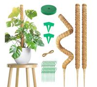 SRJEQC 3 Pièces Support Plante Grimpante, Tuteur Monstera, 70cm, Fibre de Coco et Aluminium, Style Moss Pole