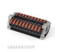 SRJQXH 10 Pièces Bornier Rail DIN a Visser, Universel Connecteur de Câblage Compact, Avec Modules de Fixation, Bandes de Repérage, Rail DIN et Bandes de Connexion, pour Les Projets de Bricolage, Noir
