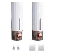 SRJQXH 2 Pièces Distributeur Gel Douche, 450 ML DistributeurdDe Savon Mural, Type Poussoir sous Vide, Distributeur de Savon avec Support Adhésif, Multifonction, pour Cuisine et Salle Bain