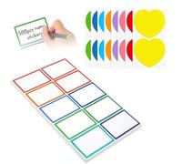 SRJQXH 232 Pièces Autocollant de Déménagement, Rectangle et Cœur Etiquette Couleur, étiquettes Adhésives Inscriptibles, pour Boîtes de Déménagement, Bricolage et Fabrication D'étiquettes