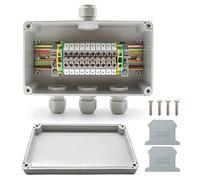 SRJQXH IP66 Boîte de Jonction Etanche, 1in 3 Sortir, Avec Bornier Rail DIN,Kit de Bornier Universel, Convient Pour les Projets D'automatisation, Les Garages, Les Projets de Bricolage