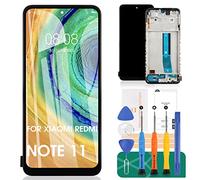 SRJTEK Écran de rechange pour Xiaomi Redmi Note 11 - Écran LCD pour Xiaomi Redmi Note 11 - Kit de réparation d'écran tactile (avec cadre, noir)