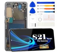 SRJTEK Écran de Remplacement pour Samsung Galaxy S21 4G/5G INCELL avec Cadre, 6,2", Écran Tactile Intégral, sans Empreinte Digitale, Kit de Réparation Inclus pour SM-G990 SM-G991B SM-G991U