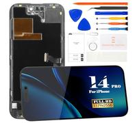 SRJTEK Écran LCD de rechange pour iPhone 14 Pro 6,1" - FHD Truetone 3D Touch - Petit écran numériseur à encoche avec kit complet d'outils de réparation (noir) - Compatible avec A2890 A2650 A2889 A2892