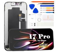 SRJTEK Écran LCD de rechange pour iPhone 17 Pro Noir 6,7 pouces COF Display Digitizer Frame Assembly Models A3256 A3523 A3522 A3524 3D Touch Face ID True Tone HD+ Kit de réparation complet