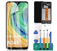 SRJTEK Écran LCD de rechange pour Samsung Galaxy A04s pour SM-A047F A047F/DS LCD Display SM-A047F/DSN Écran tactile numériseur Pièces de réparation 6,5'' (noir avec cadre)